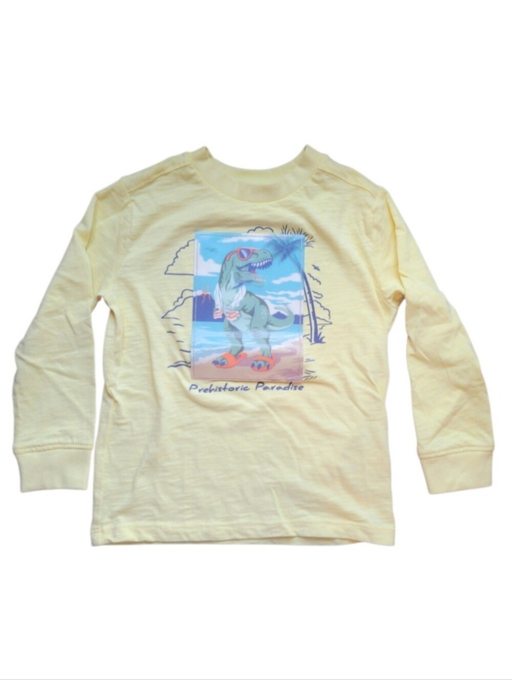 365 Kids Garanimals Size 4 Yellow Dinosaur Graphic Long Sleeve Shirt